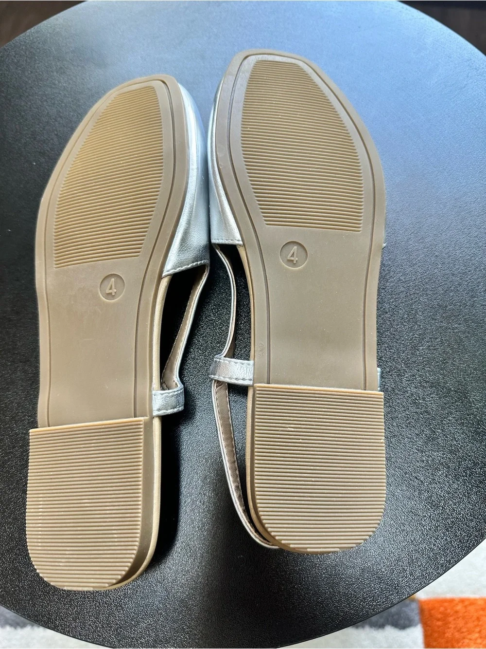 GAP Metallic Silver Slingback Ballet Flats for Kids